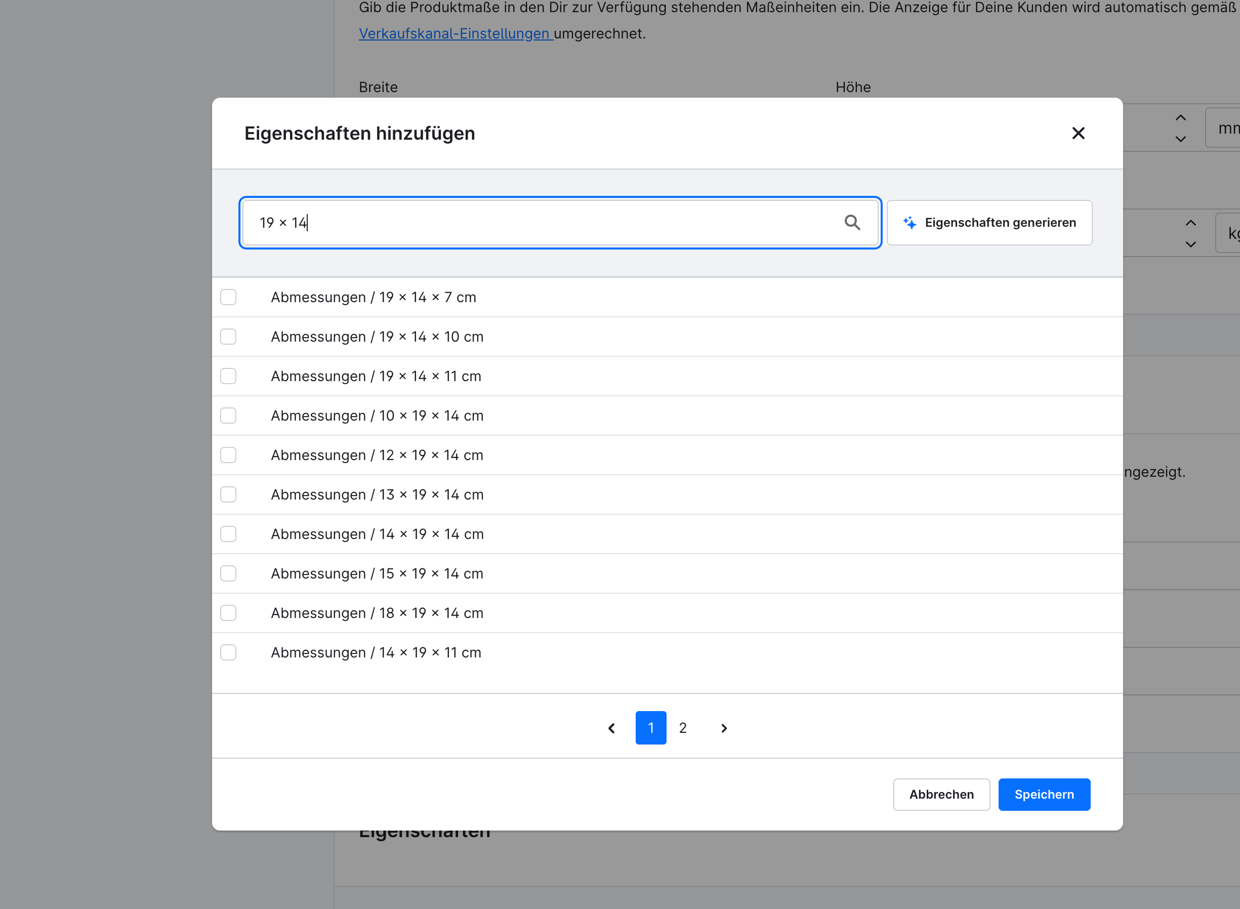 Avec plugin : recherche de 19 × 14 avec 2 pages de résultats